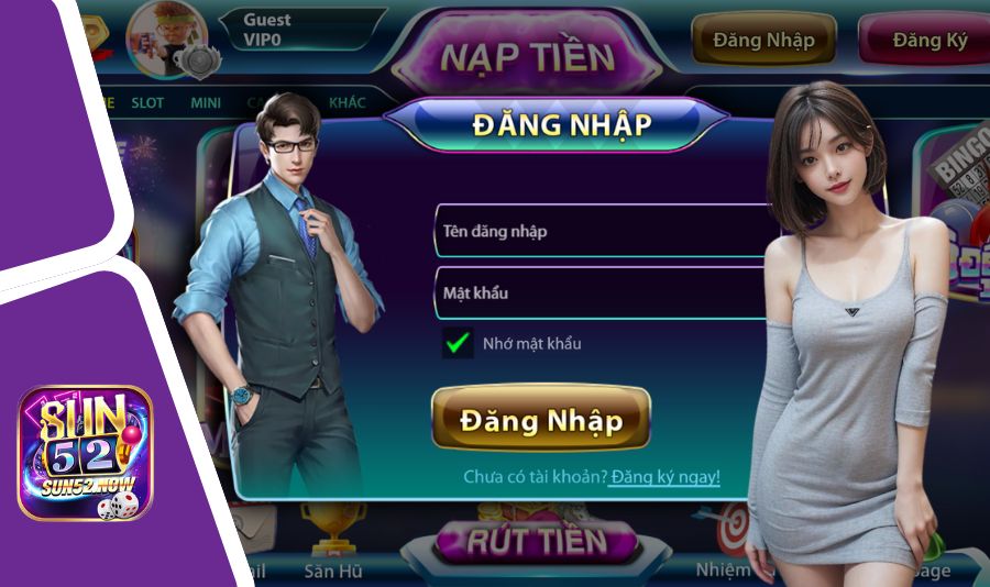 Hướng dẫn đăng nhập Sun52 từng bước