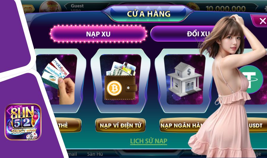 Hướng dẫn nạp tiền Sun52 chi tiết