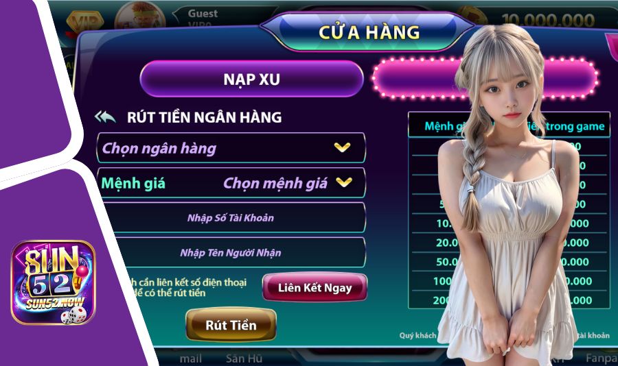 Hướng dẫn rút tiền Sun52 đúng chuẩn