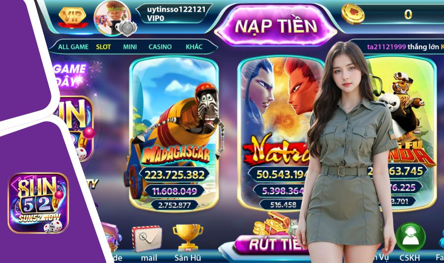 Tinh hoa Sun52 hội tụ trong hàng loạt game nổ hũ