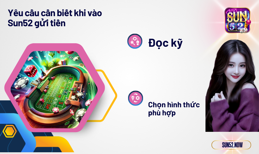 Yêu cầu cần biết khi vào Sun52 gửi tiền